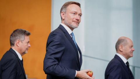 Finanzministers Christian Lindner mit Robert Habeck und Olaf Scholz