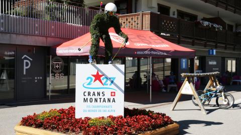 Werbung für die Ski-WM 2027 in Crans-Montana