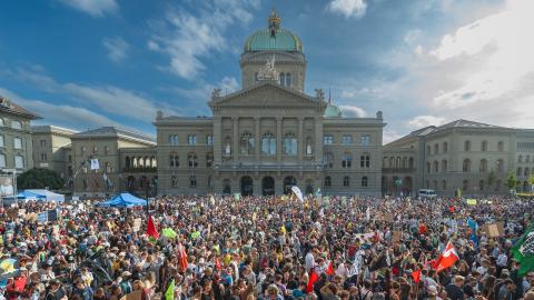Klimaprotest vor dem Bundeshaus in Bern am 30. September 2023