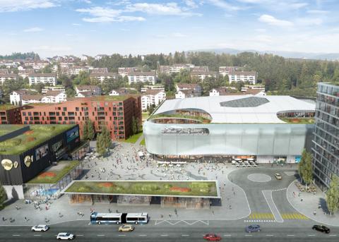 Visualisierung der geplanten Mall of Switzerland 