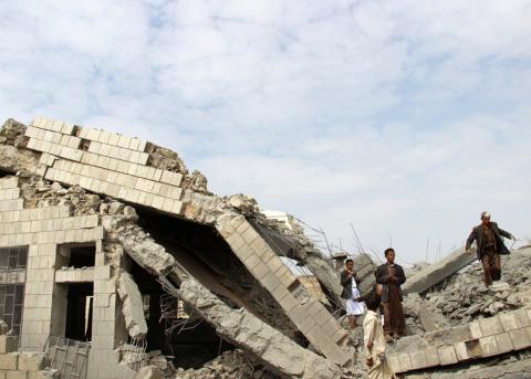 Zerstörte Schule in Saada, Jemen.