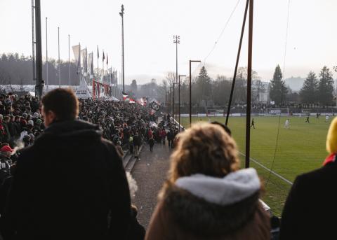 Szene des Spiels FC Aarau gegen FC Wohlen.