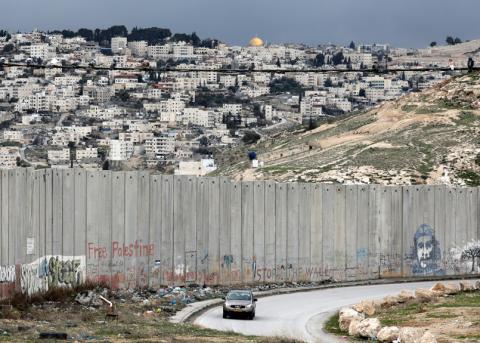 Mauer bei der palästinensischen Stadt Abu Dis in der Westbank