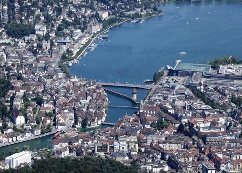 Luftbild der Stadt Luzern