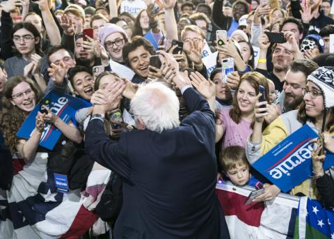 Bernie Sanders Ende Februar in Springfield, Virginia