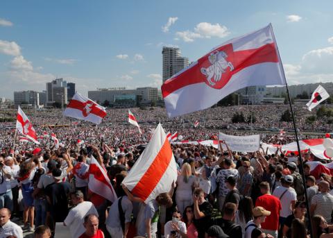Demonstration in Minsk am 16. August