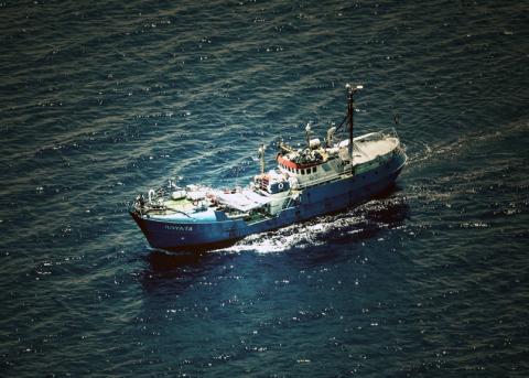 Das Seenotrettung-Schiff «Iuventa» unterwegs im Mittelmeer