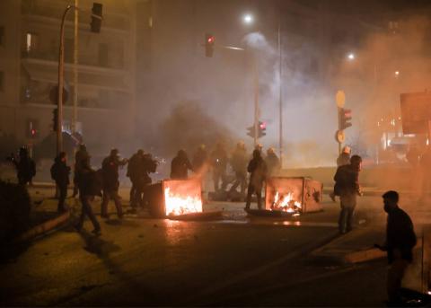 Protest am 7. März im Athener Vorort Nea Smyrni gegen Polizeigewalt