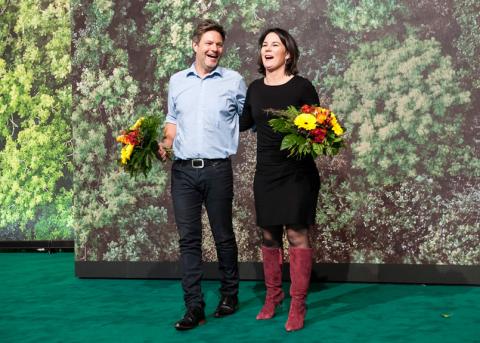 KanzlerkandidatInnen Robert Habeck und Annalena Baerbock der Grünen