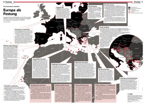 Europakarte mit Texten