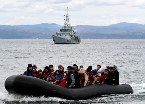 Frontex-Einsatz vor der Küste der griechischen Insel Lesbos
