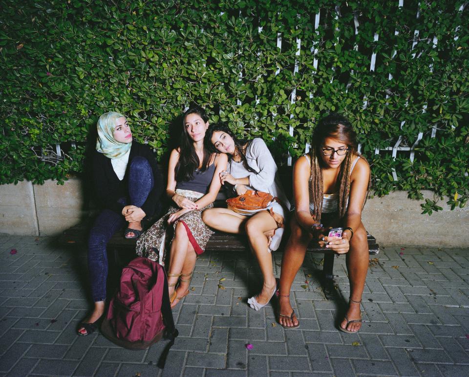 Aya, Saja, Samar und Majdoleen im Univiertel Tel Avivs