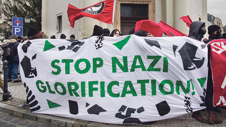 Antifaschist:innen am «Tag der Ehre»  in Budapest am 11. Februar 2023