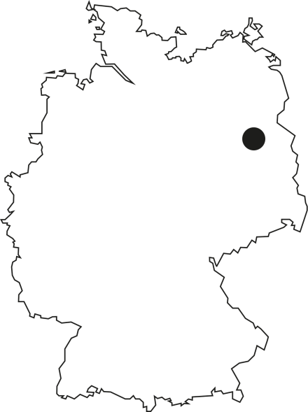 Berlin, eingezeichnet auf einer Landkarte Deutschlands